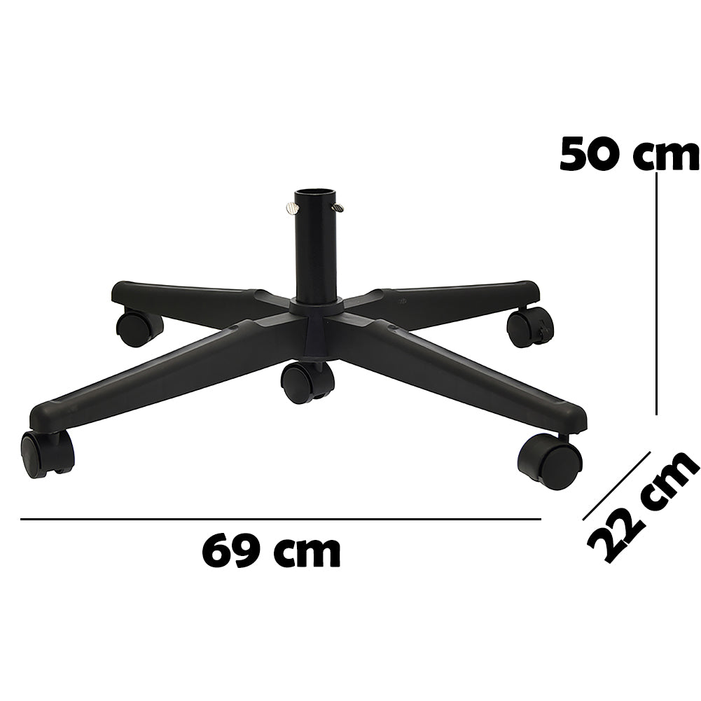 Base Albero di Natale Universale con Ruote Supporto Versatile Nero 69x22x50cm