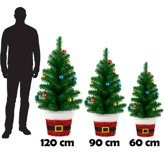 Albero di Natale in Filo 120 cm Palline Natalizie Alberello Natalizio Addobbato