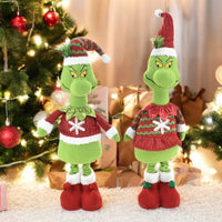 Pupazzo Elfo Verde Gambe Allungabili 61-89 cm Design Assortito Addobbi Natalizi
