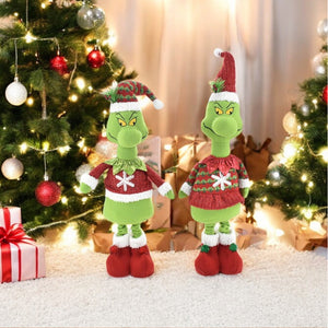 Pupazzo Elfo Verde Gambe Allungabili 61-89 cm Design Assortito Addobbi Natalizi