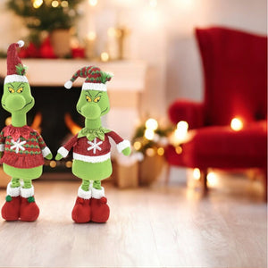 Pupazzo Elfo Verde Gambe Allungabili 61-89 cm Design Assortito Addobbi Natalizi