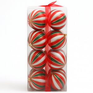 Box 16 Palline di Natale per Albero Sfere Natalizie Bianco Rosso e Verde da 8cm