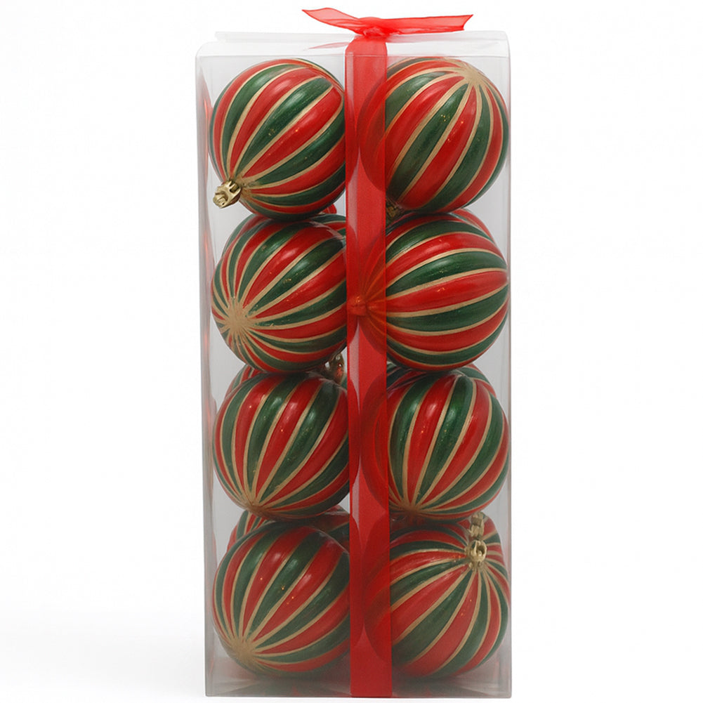 Box 16 Palline di Natale per Albero Sfere Natalizie Addobbo Rosso e Verde da 8cm