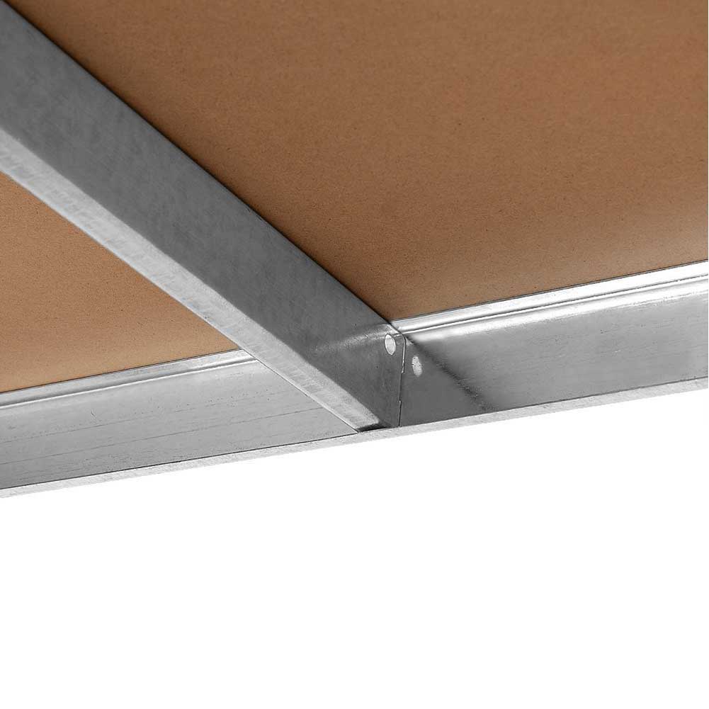 Scaffale Metallo Zincato 5 Ripiani Legno MDF 90x40 H180cm Scaffalatura Garage Casa