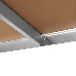 Scaffale Metallo Zincato 5 Ripiani Legno MDF 90x40 H180cm Scaffalatura Garage Casa