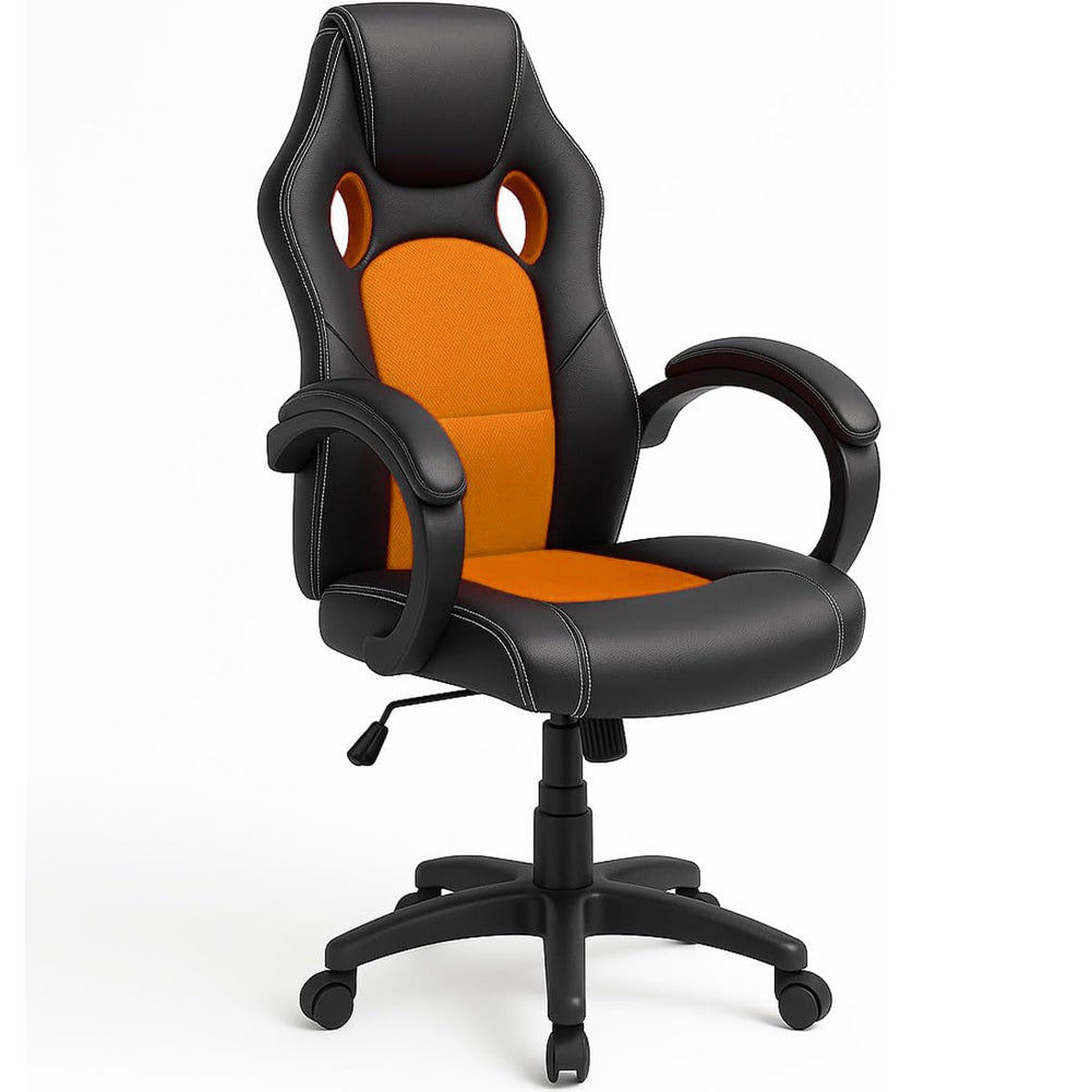 Sedia Poltrona Ufficio Direzionale Ruote Girevoli Sportiva Race Gaming Arancione