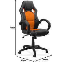 Sedia Poltrona Ufficio Direzionale Ruote Girevoli Sportiva Race Gaming Arancione