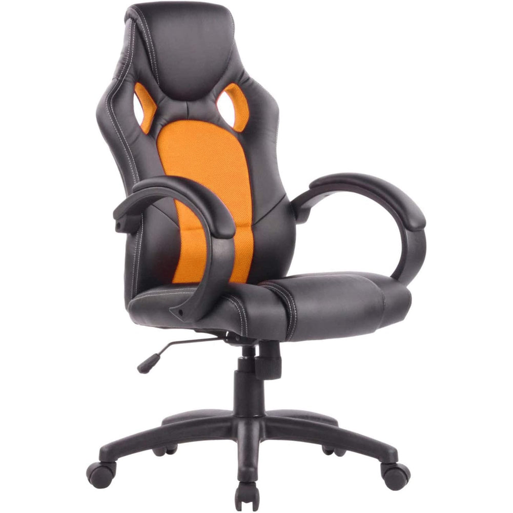 Sedia Poltrona Ufficio Direzionale Ruote Girevoli Sportiva Race Gaming Arancione