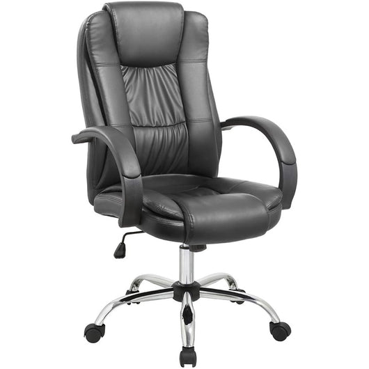 Poltrona Sedia Scrivania Ufficio Presidenziale Girevole Direzionale Ecopelle Nero
