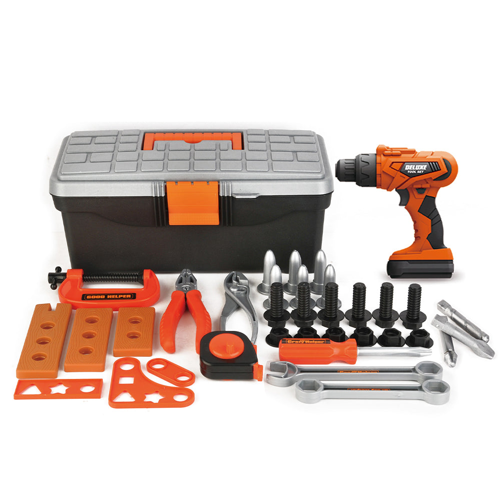 Cassetta 36 Attrezzi per Bambini con Trapano Elettrico Giocattolo Idea Regalo Educativa