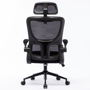 Sedia da Ufficio Ergonomica Nera Rete Traspirante Supporto Lombare e Poggiatesta