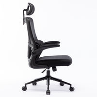 Sedia da Ufficio Ergonomica Nera Rete Traspirante Supporto Lombare e Poggiatesta