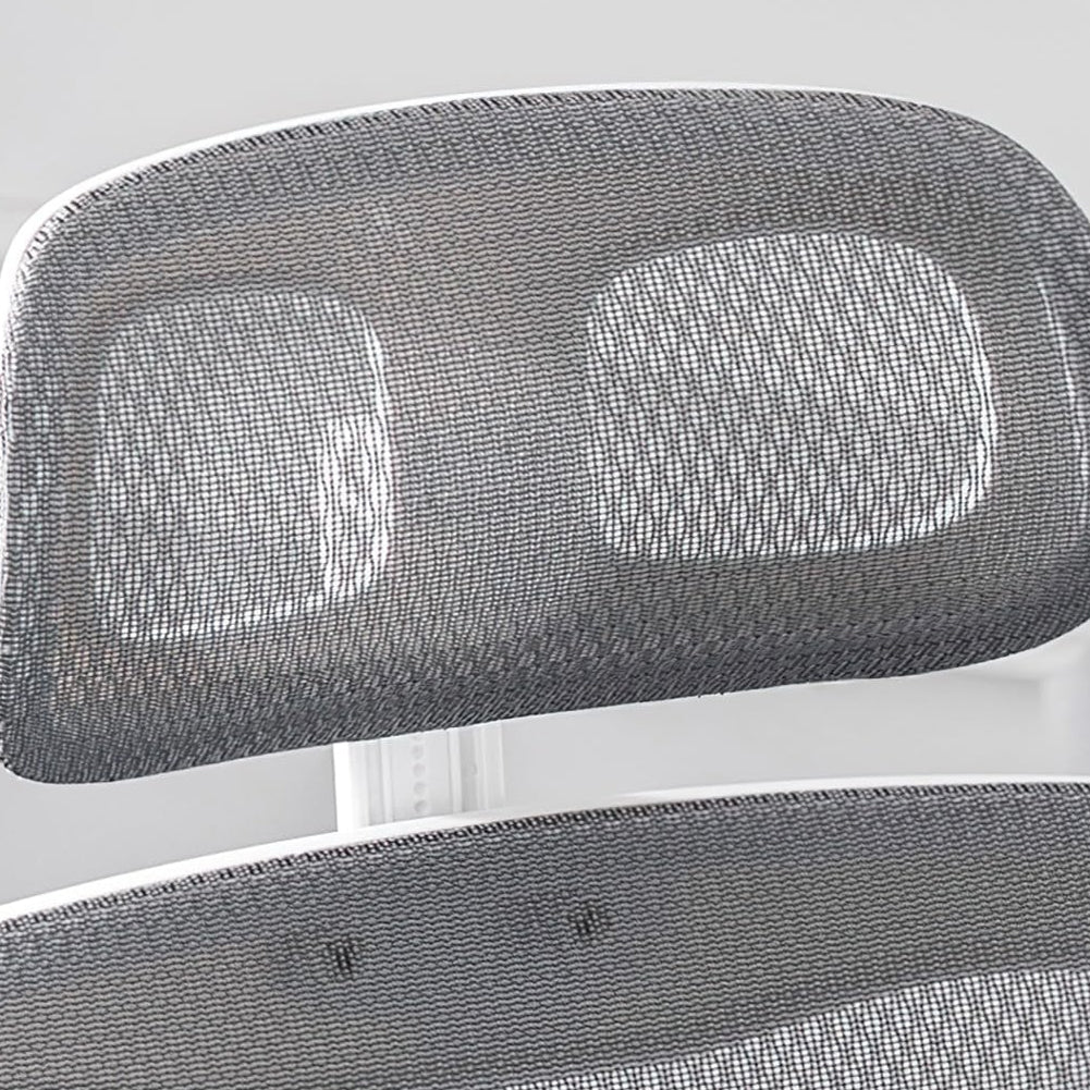 Sedia da Ufficio Ergonomica Grigio Rete Traspirante Supporto Lombare Poggiatesta