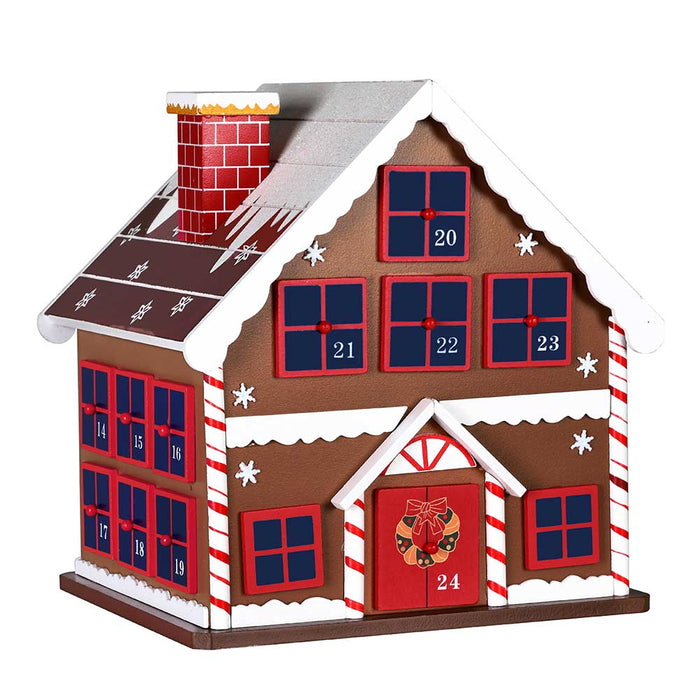 Calendario Avvento di Natale Casetta in Legno 24 Cassetti Decorazioni Natalizie