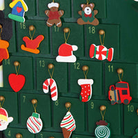 Calendario Avvento Babbo Natale con Albero in Legno 24 Cassetti e Decorazioni