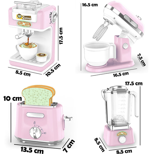 Elettrodomestici Cucina Gioco Rosa Planetaria Macchina Caffè Tostapane Frullatore