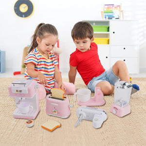 Elettrodomestici Cucina Gioco Rosa Planetaria Macchina Caffè Tostapane Frullatore