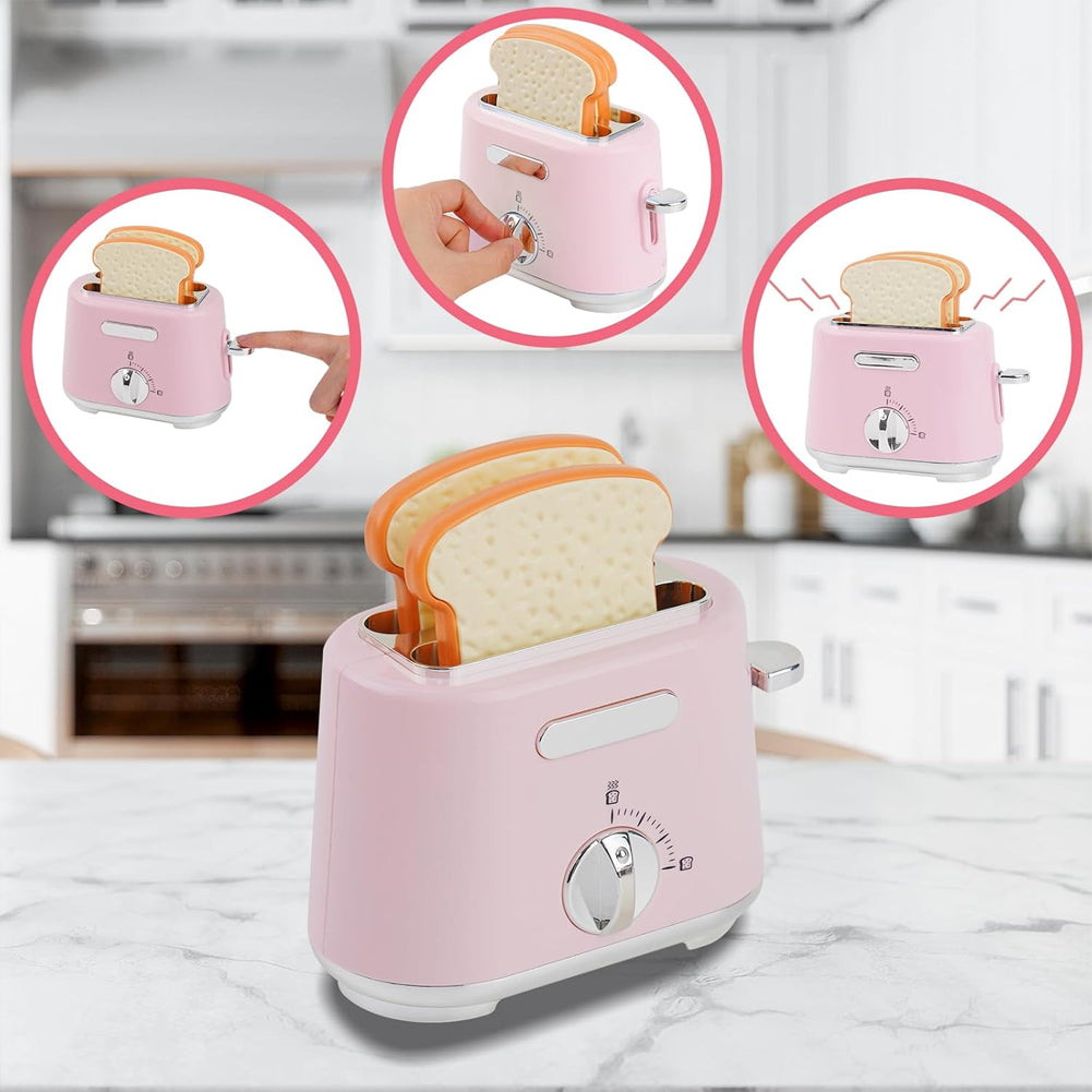 Elettrodomestici Cucina Gioco Rosa Planetaria Macchina Caffè Tostapane Frullatore