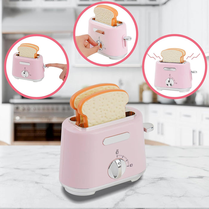 Elettrodomestici Cucina Gioco Rosa Planetaria Macchina Caffè Tostapane Frullatore