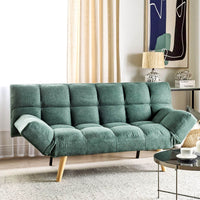 Divano letto 2 posti Vissland con braccioli regolabili e Apertura Clic Clac Verde