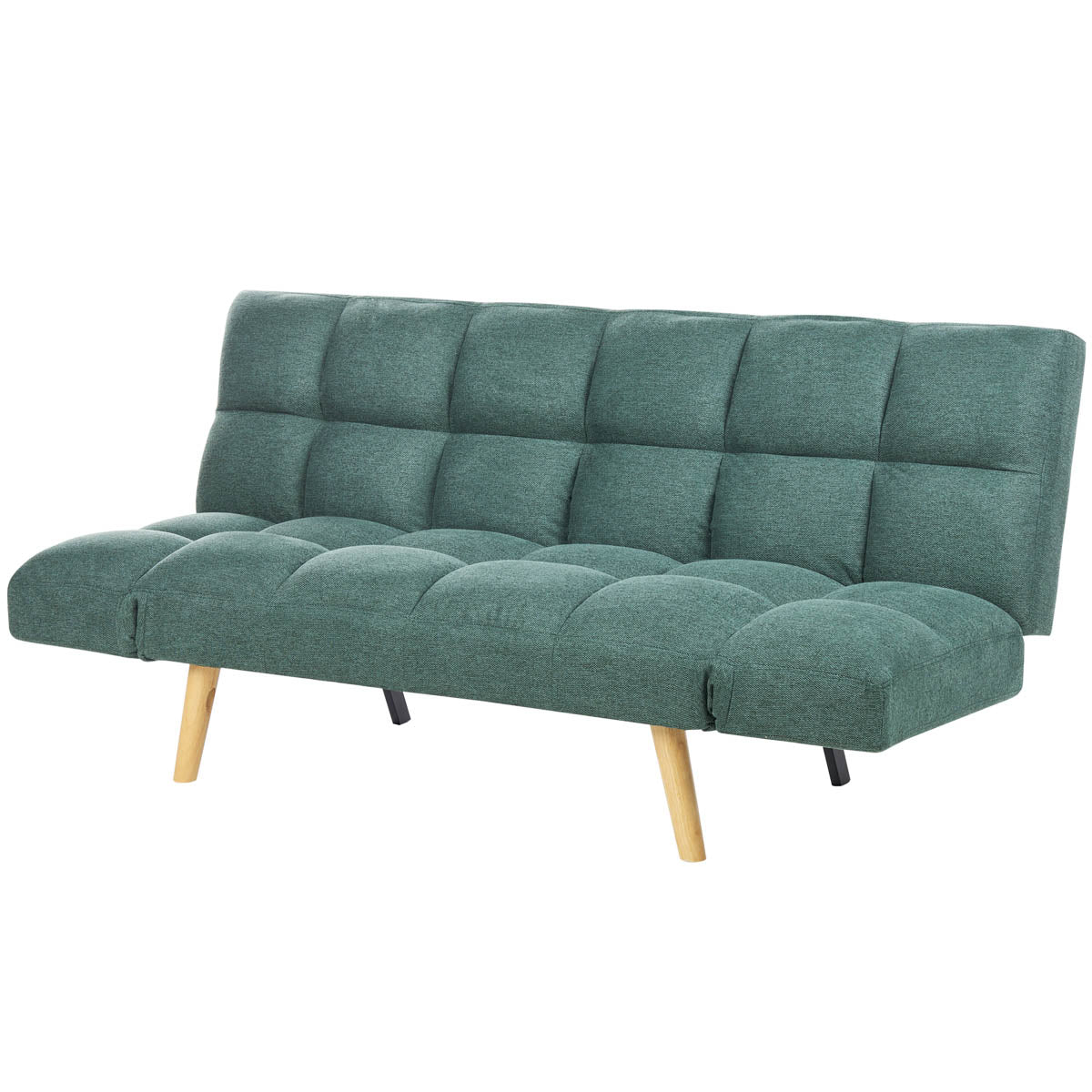 Divano letto 2 posti Vissland con braccioli regolabili e Apertura Clic Clac Verde