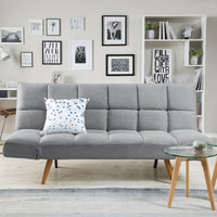 Divano letto 2 posti Vissland con braccioli regolabili e Apertura Clic Clac Grigio