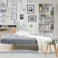 Divano letto 2 posti Vissland con braccioli regolabili e Apertura Clic Clac Grigio