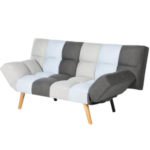 Divano letto 2 posti Vissland con braccioli regolabili Apertura Clic Clac Patchwork