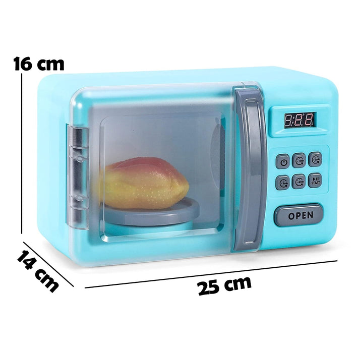 Forno a Microonde Giocattolo per Bambini Luci Suoni e 18 Accessori Idea Regalo