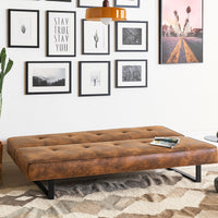 Divano letto 3 posti click clack modello Derby Pelle sintetica Marrone dorato