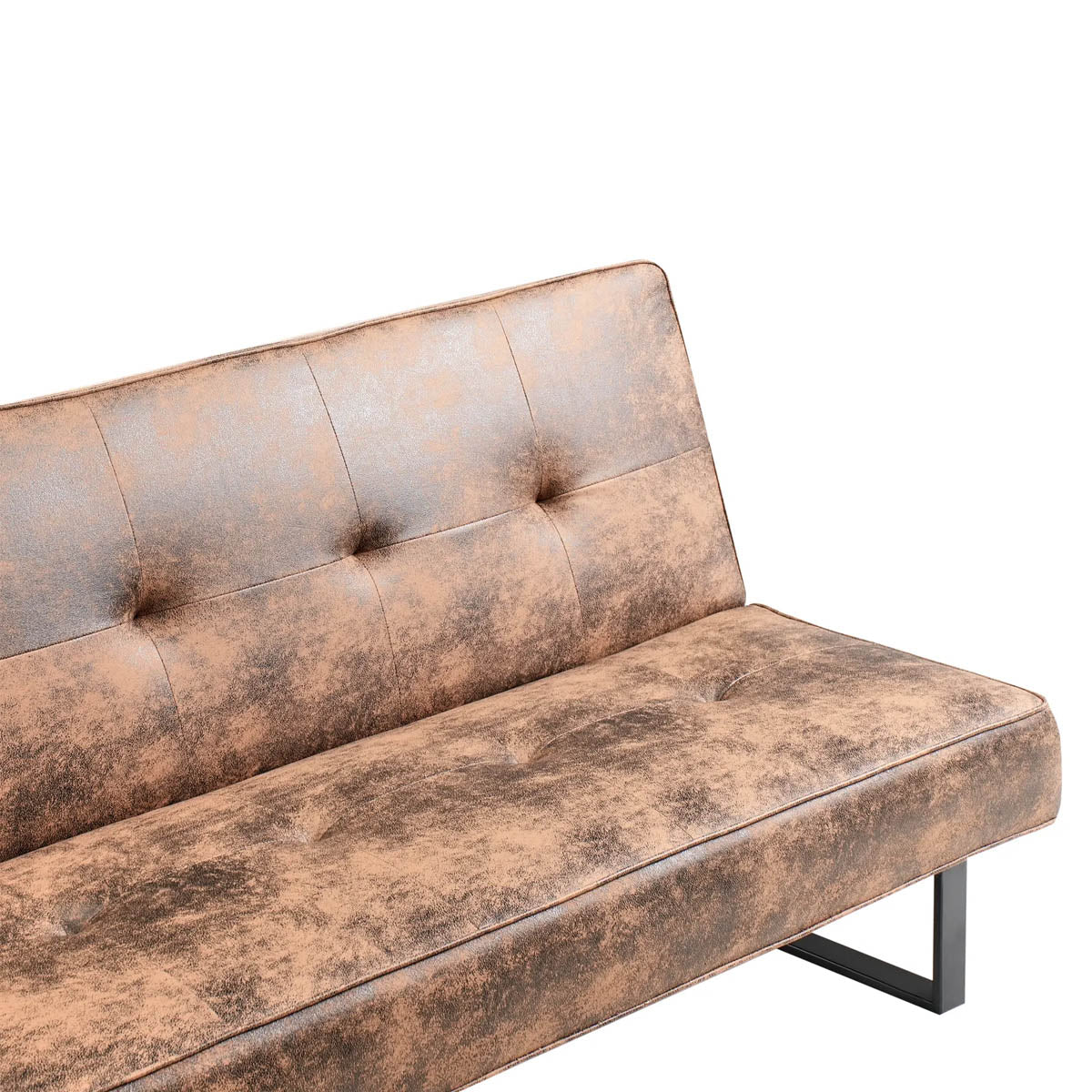 Divano letto 3 posti click clack modello Derby Pelle sintetica Marrone dorato