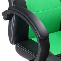 Sedia Poltrona Ufficio Direzionale Gaming Ergonomica Girevole in Ecopelle Nero Verde