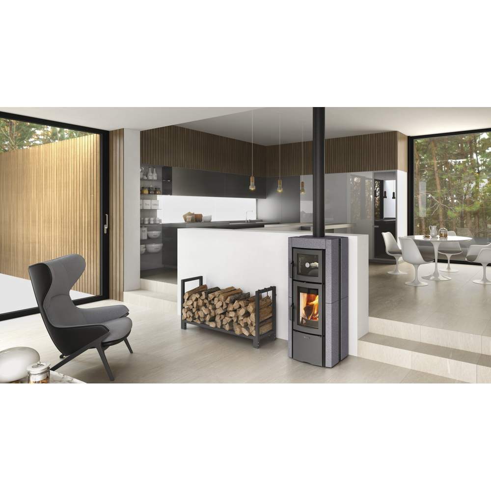 Stufa a Legna Nordica Ester Forno Evo Rivestimento in Pietra 8,2 kW