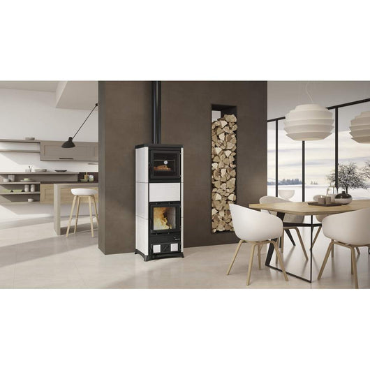 Stufa a Legna con Forno Nova Nordica Colore: Bianco