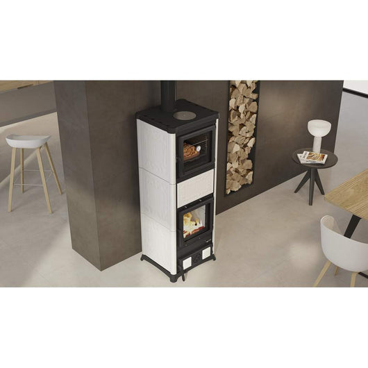 Stufa a Legna con Forno Nova Nordica Colore: Bianco