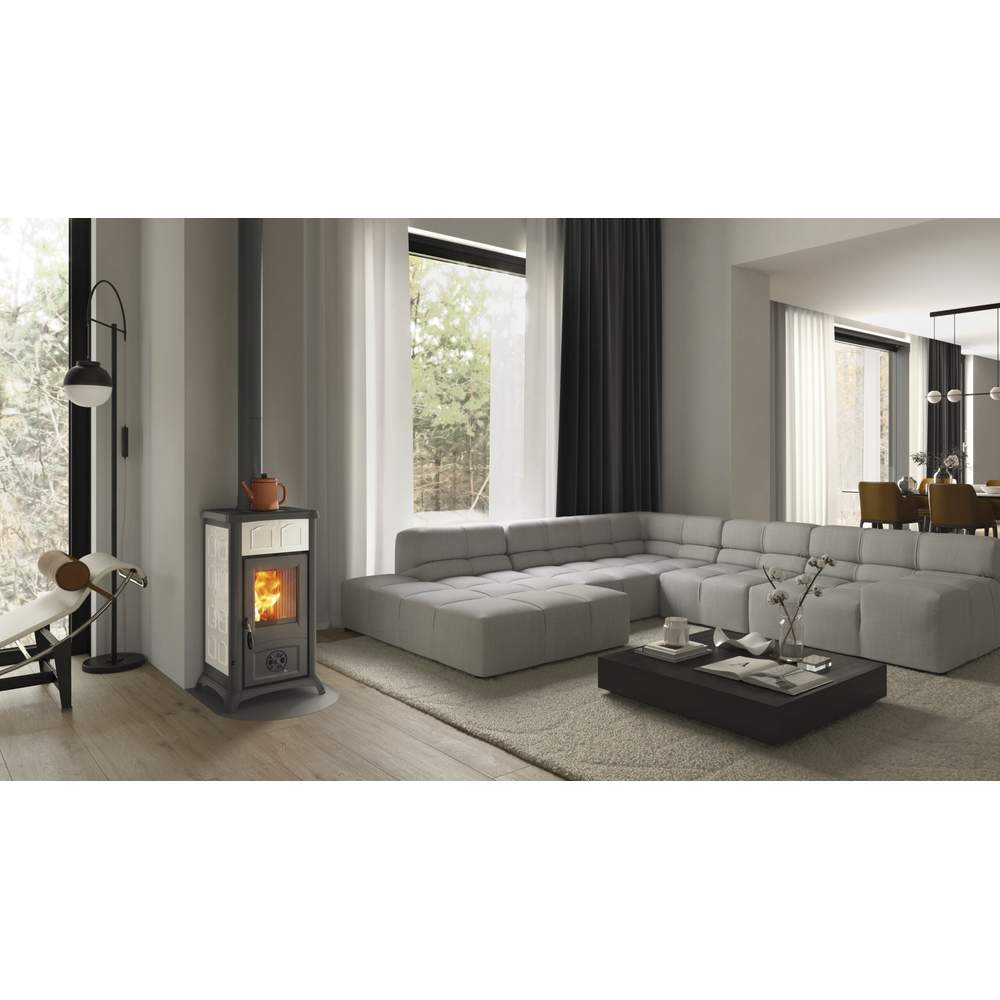 Stufa a Legna Gemma 5.0 Maiolica Nordica Colore: Bianco