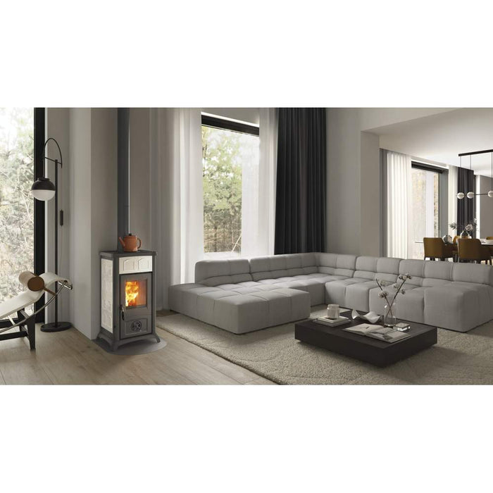 Stufa a Legna Gemma 5.0 Maiolica Nordica Colore: Bianco