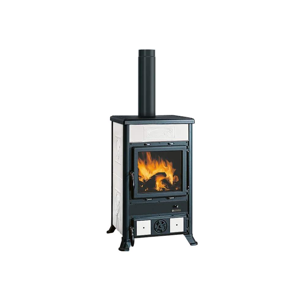 Stufa a Legna Rossella R1 5.0 Ceramica Maiolica Nordica Colore: Bianco
