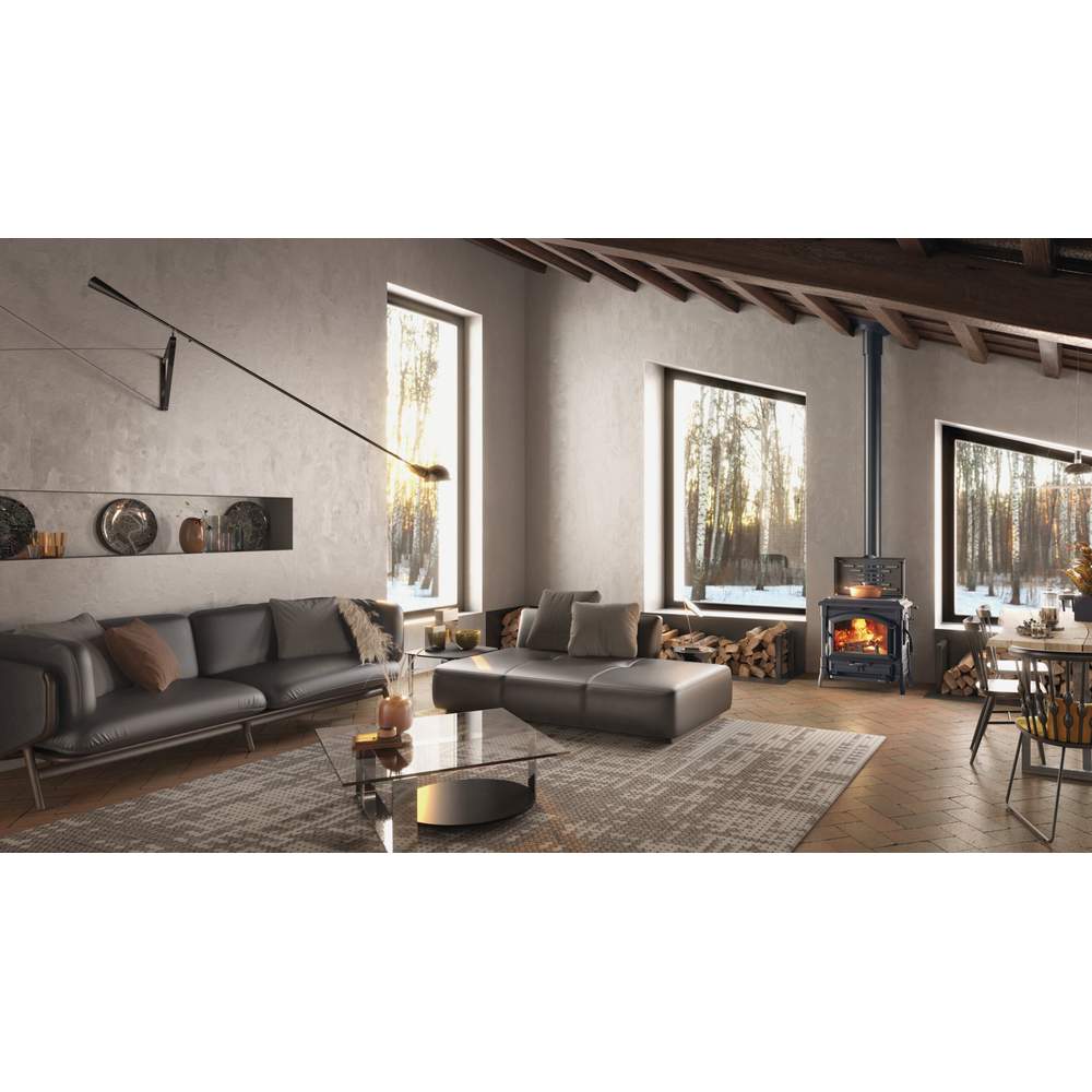 Stufa a Legna in Ghisa Smaltata Isotta con Cerchi 16 Nordica