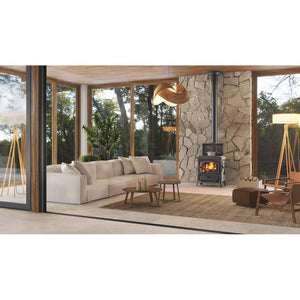 Stufa a Legna in Ghisa Smaltata Isetta con Cerchi 16 Nordica