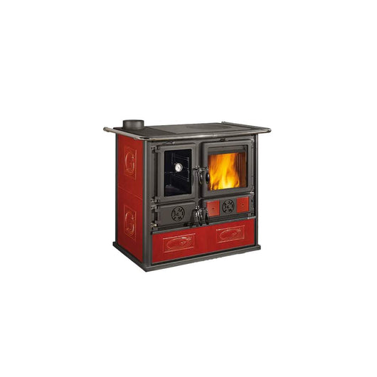 Stufa a Legna VST Rosa Sinistra Reverse in Maiolica Nordica Colore: Bordeaux