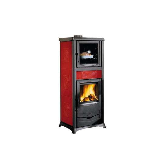Termostufa a Legna con Forno Termorossella Dsa 4.0 Maiolica Nordica Colore: Bordeaux