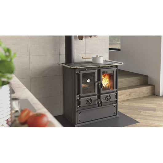 Stufa a Legna Rosetta Sinistra 5.0 VST Acciaio Nordica Colore: Nero
