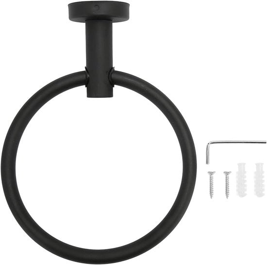 Maniglione per asciugamano in acciaio inossidabile per bagno, porta doccia o armadio - impermeabile e nero lucido - progetto elegante