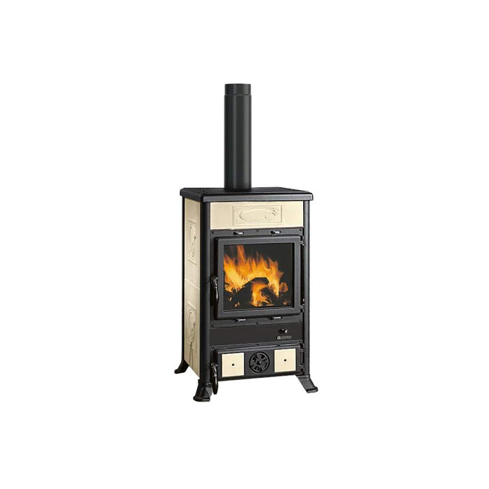 Stufa a Legna Rossella R1 5.0 Ceramica Maiolica Nordica Colore: Panna
