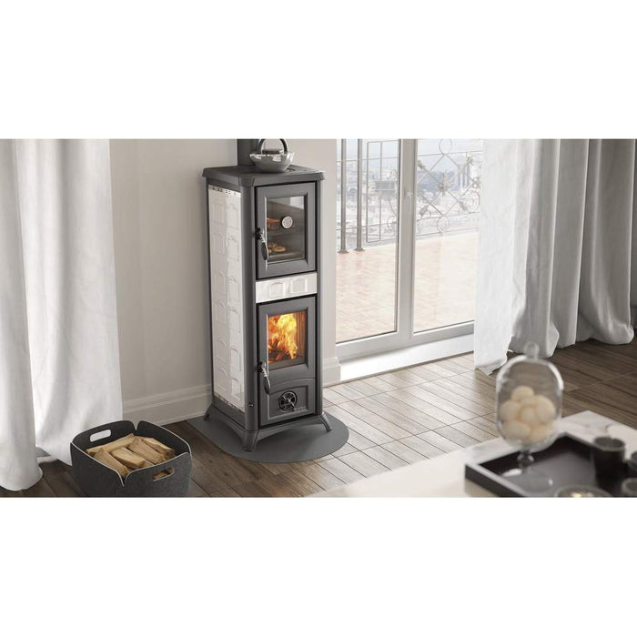 Stufa a Legna con Forno Gemma 5.0 Ceramica Nordica Colore: Bianco