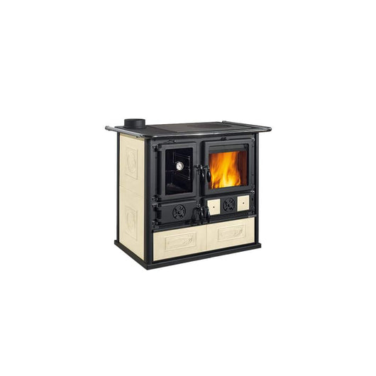 Stufa a Legna VST Rosa Sinistra Reverse in Maiolica Nordica Colore: Panna