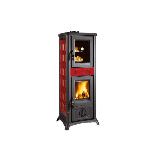 Stufa a Legna con Forno Gemma 5.0 Ceramica Nordica Colore: Bordeaux