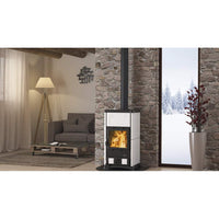 Stufa a Legna Nordica Fedora 8,3 kW Rivestimento Maiolica Colore: Bordeaux