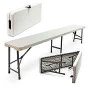 Panca catering pieghevole bianca 180x25x43